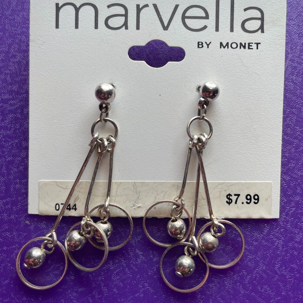 Bundle 3 for $12.  Marvella by Monet Silver Toned Dangle Earrings